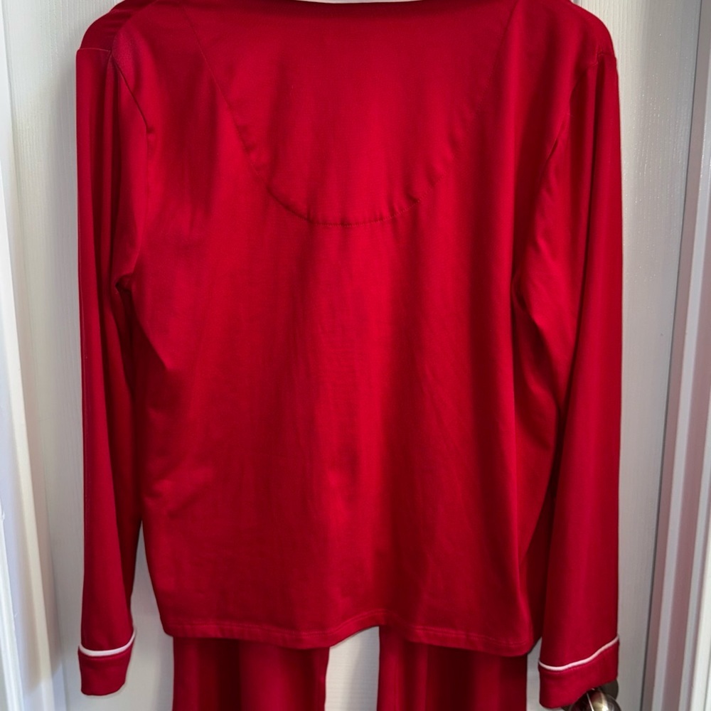 Kate Spade Luxury Small Pajama Set Red All Dolled Up Feminine Whimsical Comfy - Picture 3 of 16
